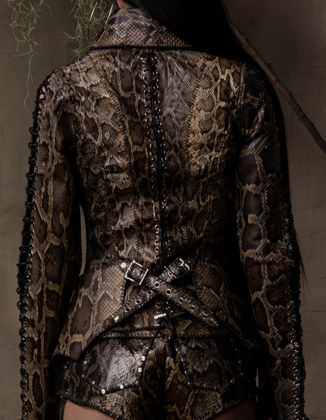 PYTHON LACE UP WESTERN SHOW JACKET