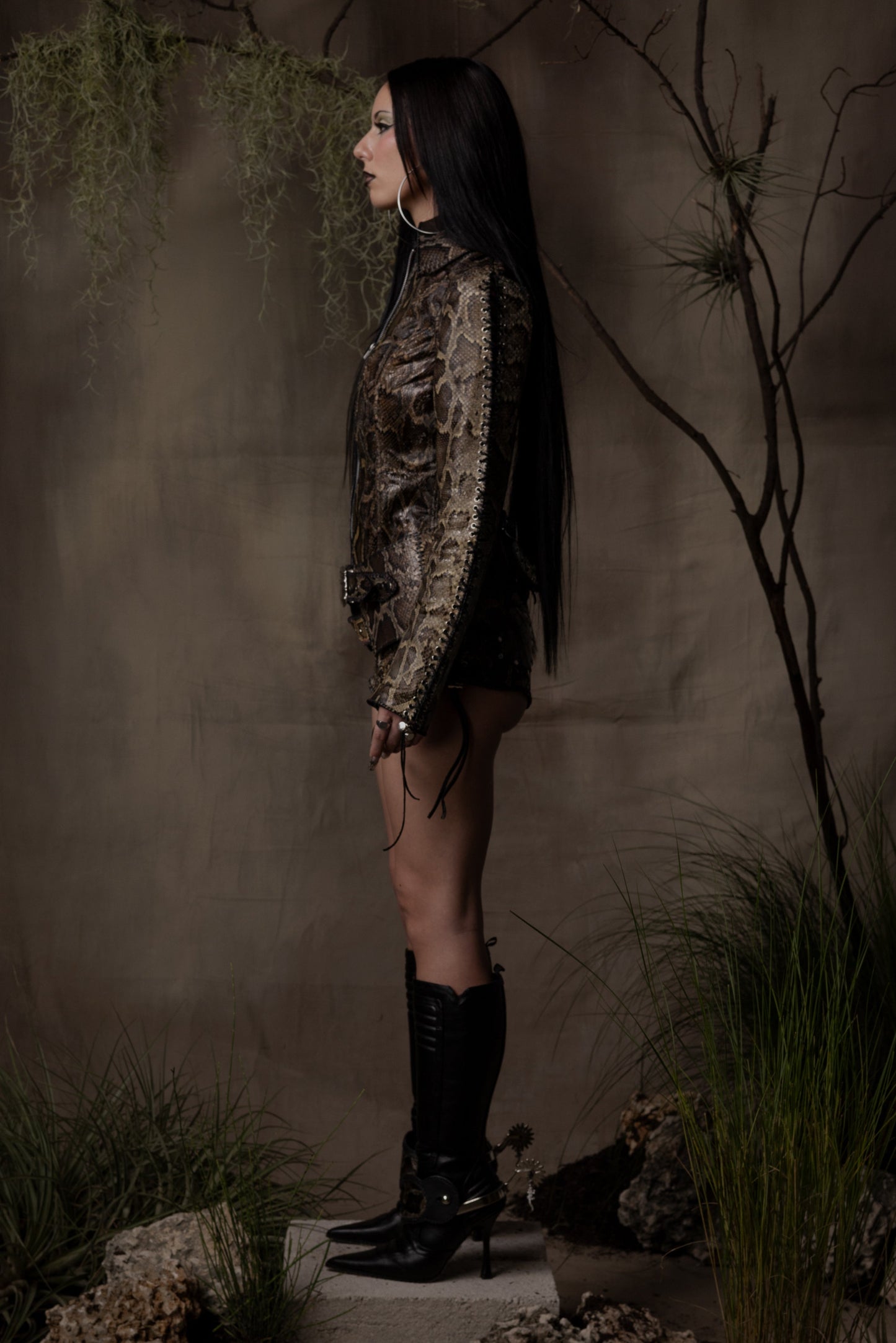 PYTHON LACE UP WESTERN SHOW JACKET