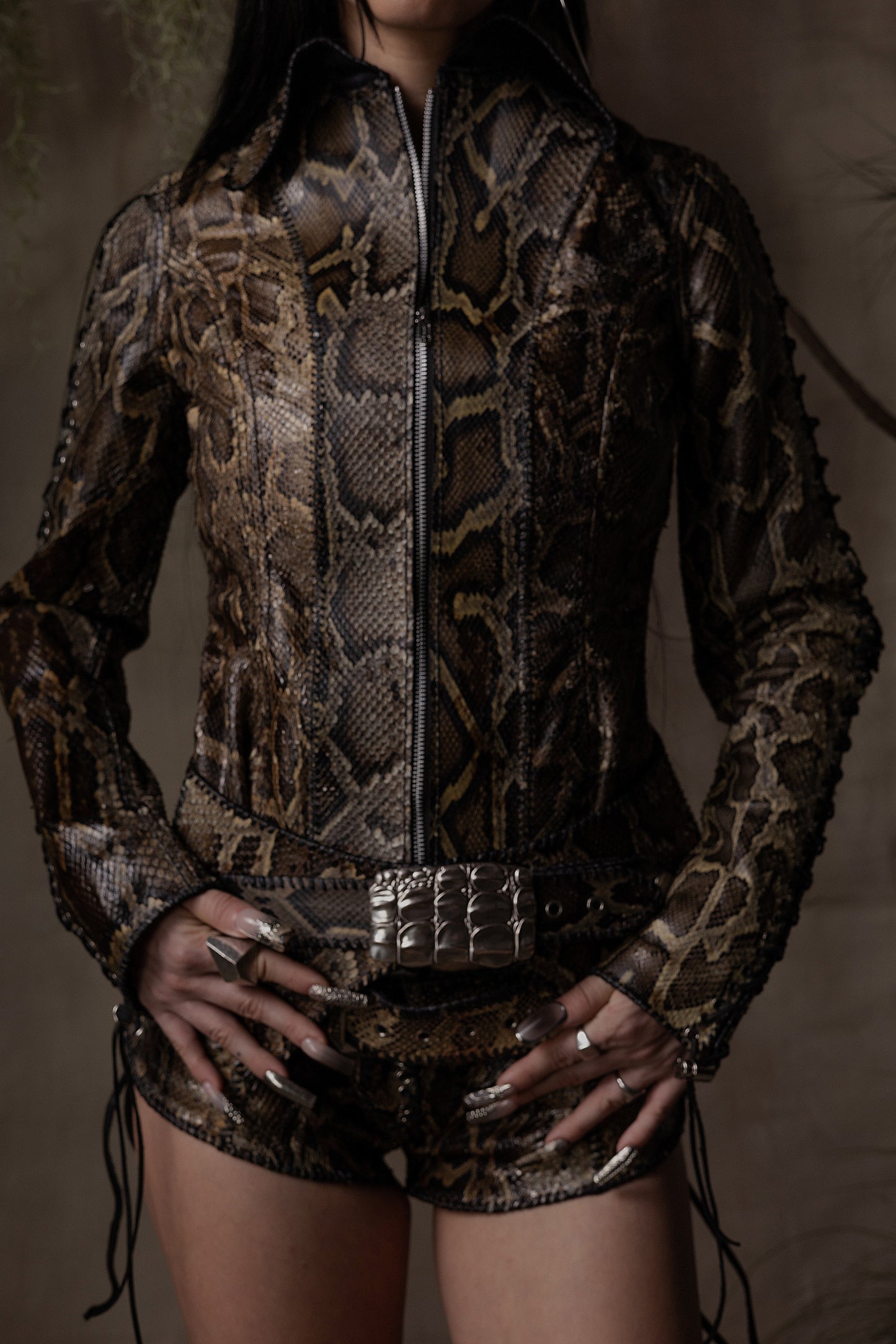 PYTHON LACE UP WESTERN SHOW JACKET